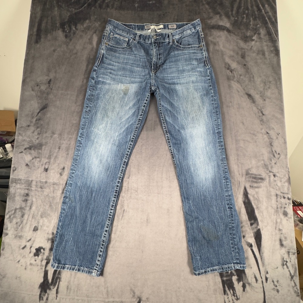 BKE Tyler Jeans Mens 36L Blue Straight Leg Medium Wash Denim 4644